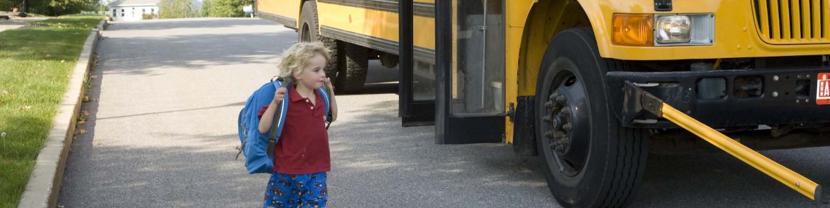 Child boarding school bus